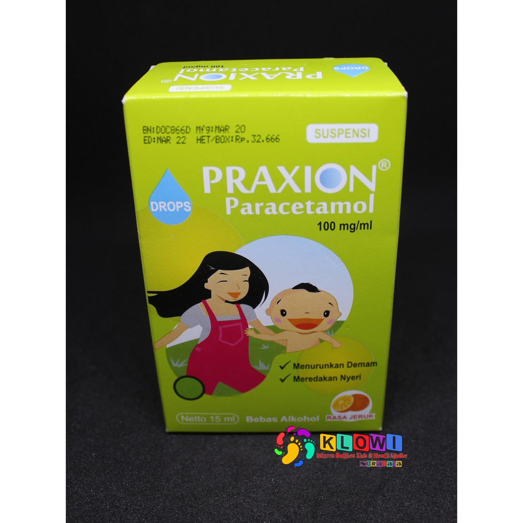 PRAXION DROPS PENURUN PANAS BAYI / ANAK SUSPENSI 15ML,Micronized PARACETAMOL,MEREDAKAN DEMAM