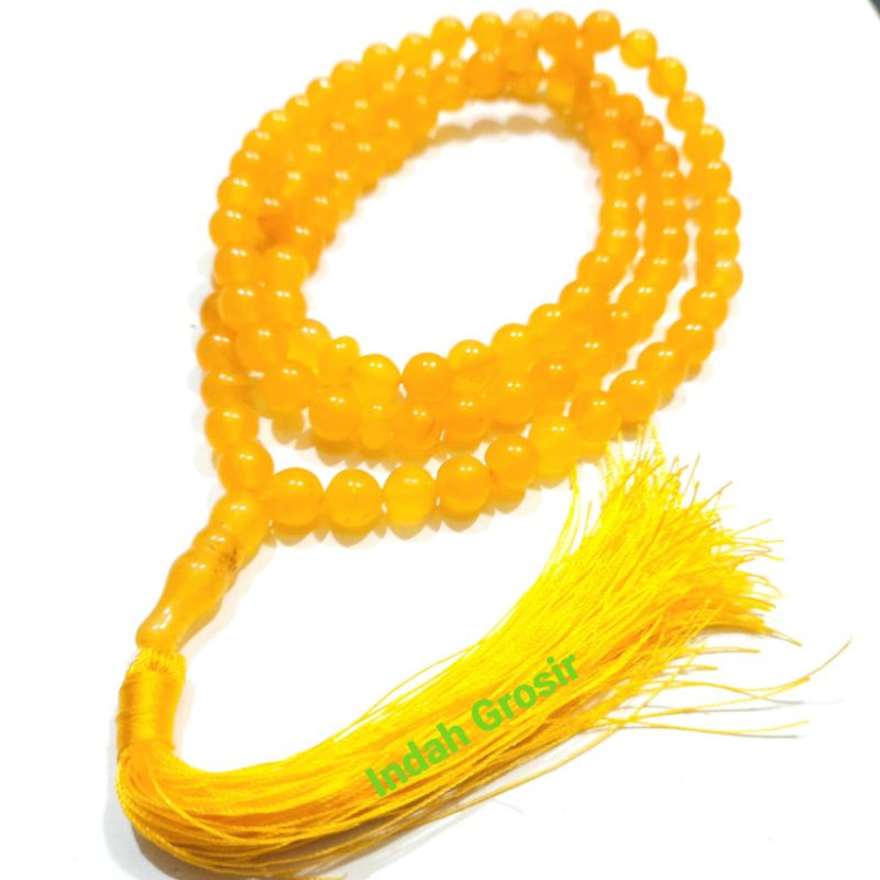 Tasbih Batu Giok Kuning 99Butir 8Mm Natural