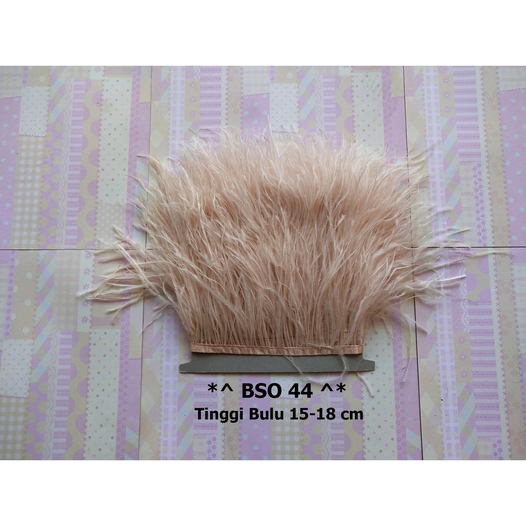 [1 METER] BULU OSTRICH TINGGI 15-18CM, RENDA BULU SINGLE OSTRICH BSO 44