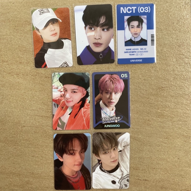 pc jeno id universe selca baseball jaemin mark concept set jungwoo let’s play ball trading card set 