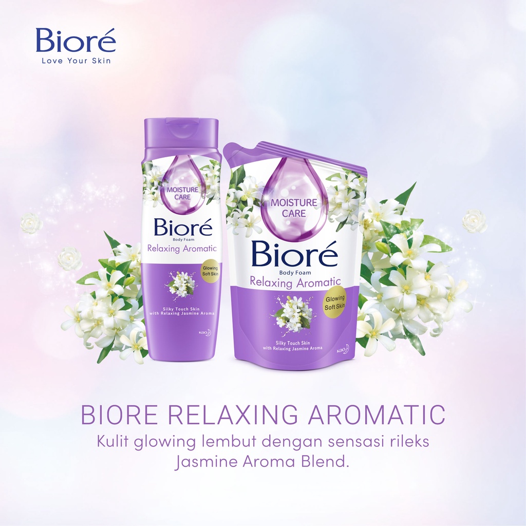 Biore Beauty Sabun Mandi Cair Pelembab Kulit Relaxing Aromatic Jasmine Aroma Pump 550 ml - Sabun Cair Body Wash