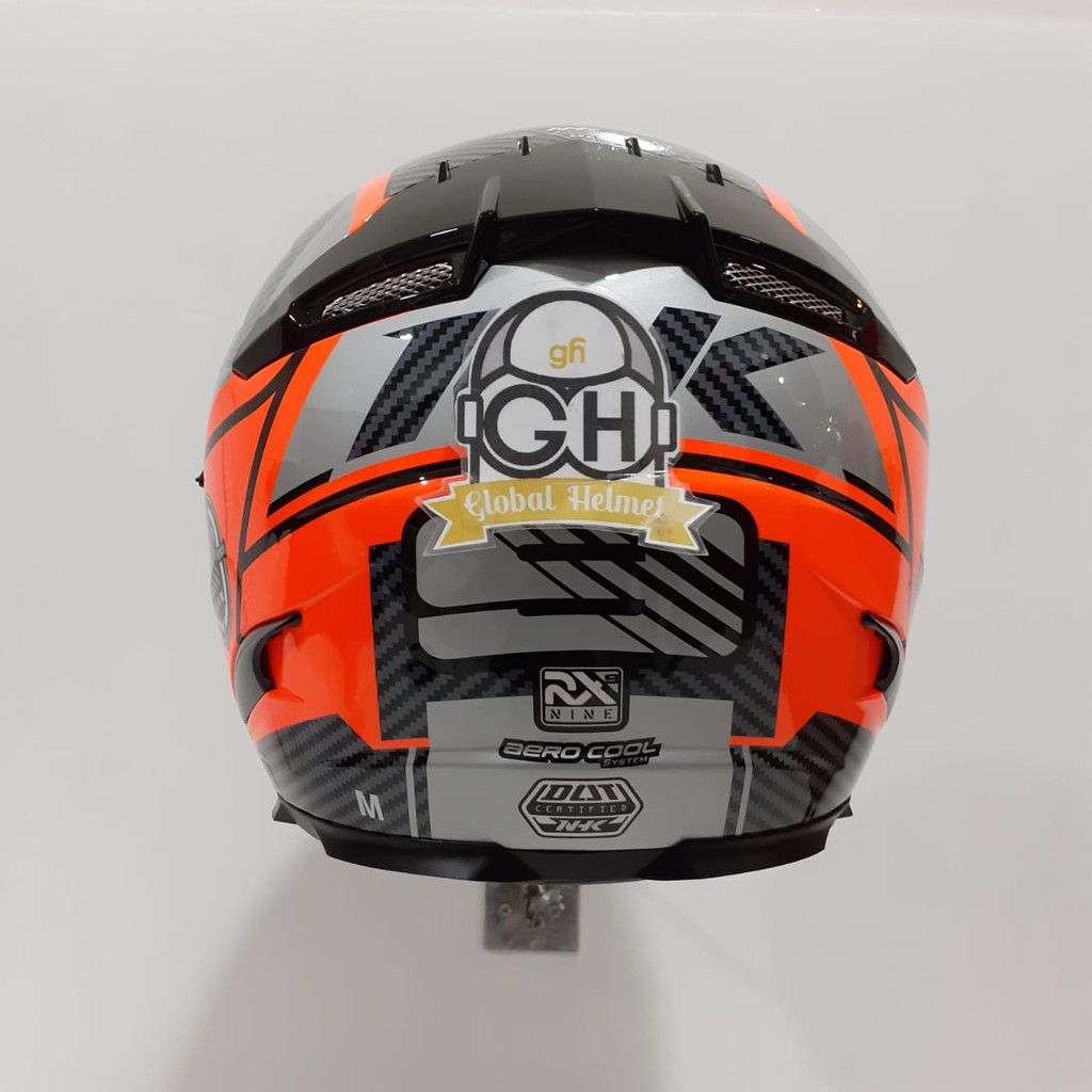 HELM NHK RX9 RACER X NHK RX-9 RACER X NHK RX NINE ORANGE SILVER FLO