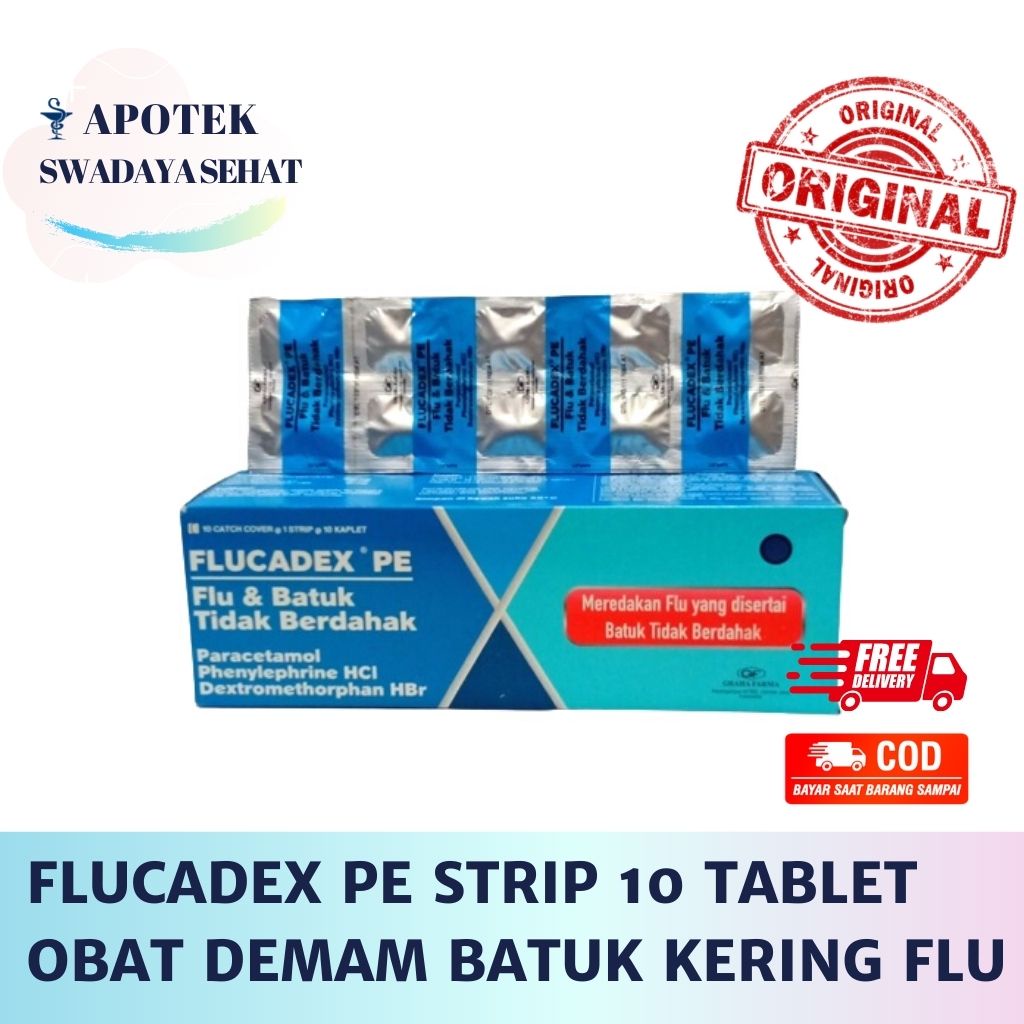 FLUCADEX PE Strip 10 Tablet - Obat Demam Batuk Tidak Berdahak Pilek Flu Batuk Kering