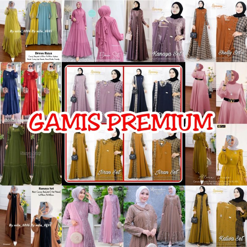 GAMIS PREMIUM /Gamis Ceruty Babydoll Gamis Katun Gamis Crinkle  Gamis Rayon / Bahan Tebal dan Premiu