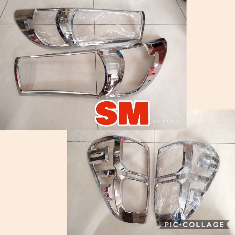 paket garnish lampu depan chrome hilux revo 2016-2018