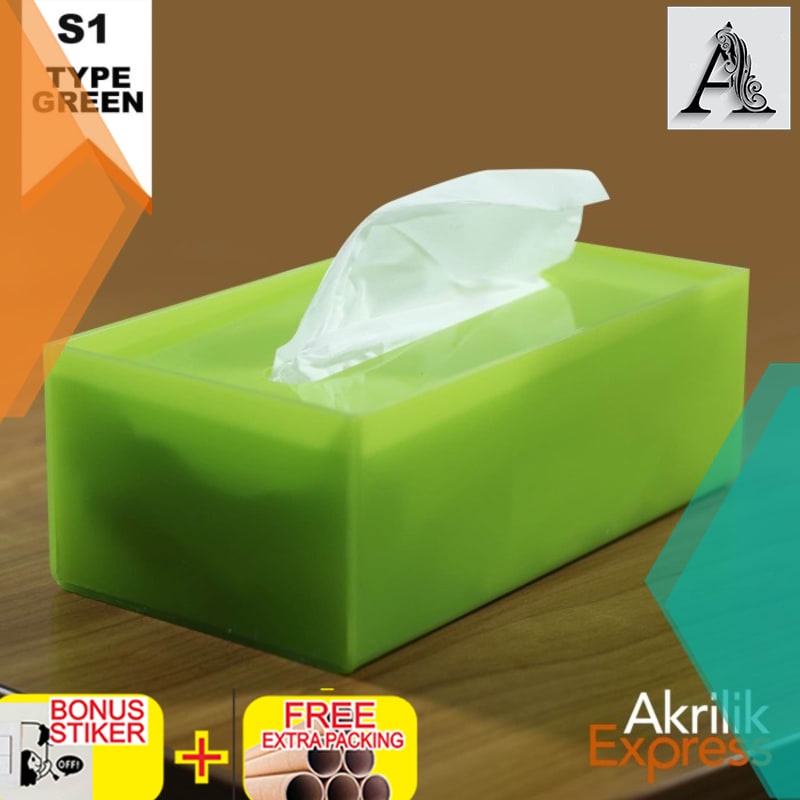

Promo kotak tissue hijau / kotak tissue akrilik / tempat tissue s1
