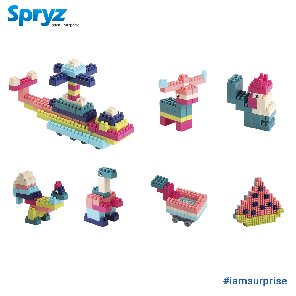 Spryz Builder Mainan Bricks Block 280 pcs