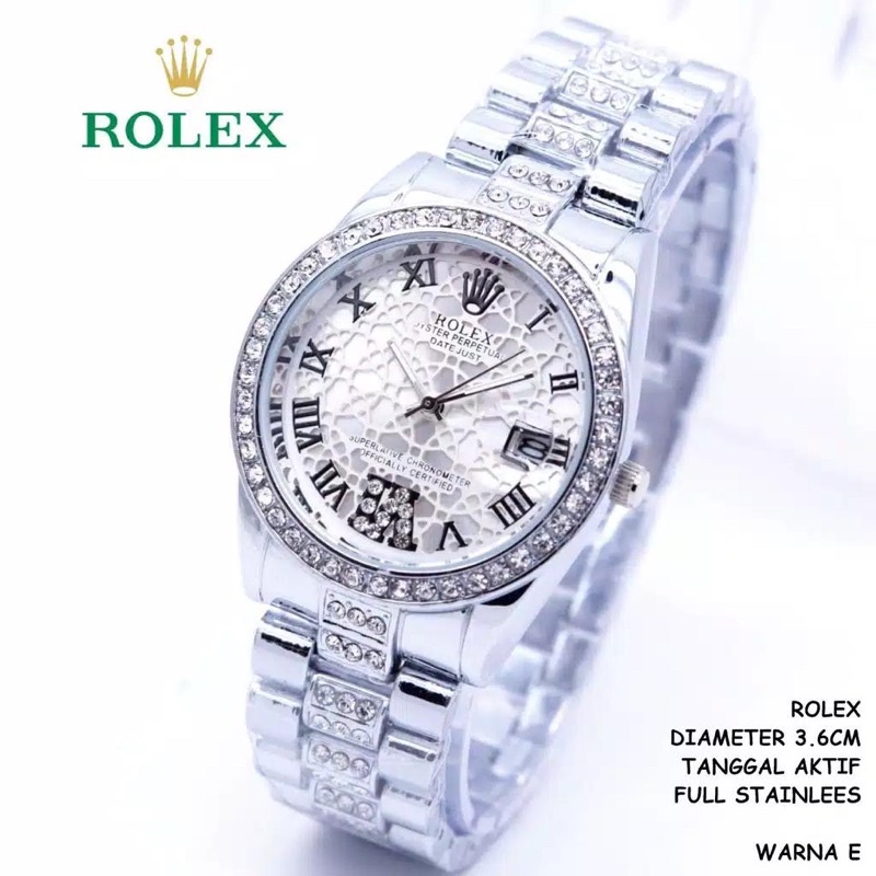 Jam Tangan Fashion Wanita/Cewek ROLEK MADU Tanggal Aktif Angka Romawi (free box)