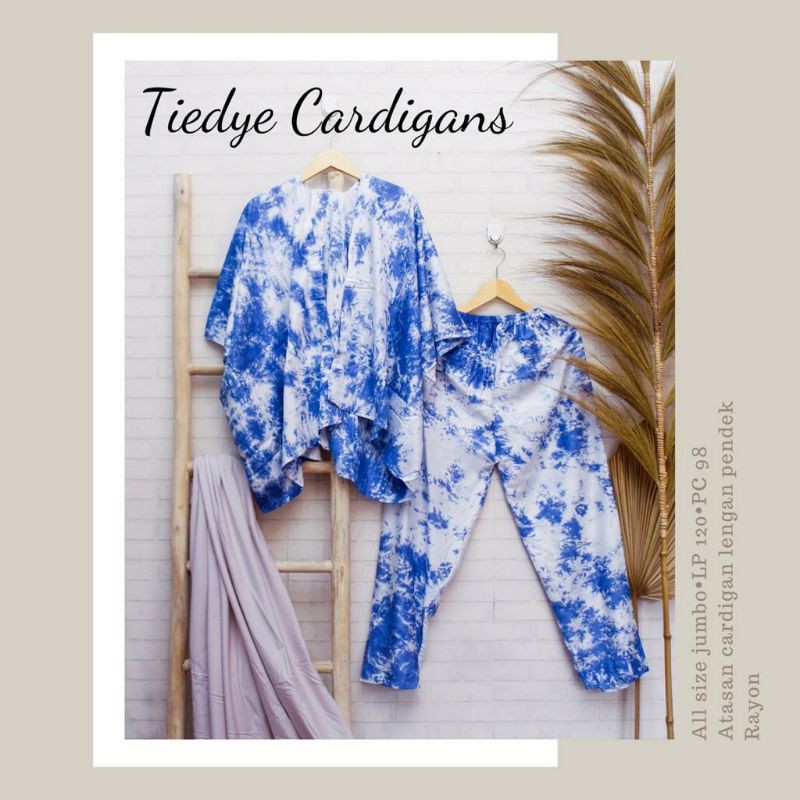 SETELAN WANITA MURAH ! ONE SET CARDIGAN JUMBO RAYON TIEDYE/OVERSIZE PIYAMA KIMONO|BAJU LEBARAN-4