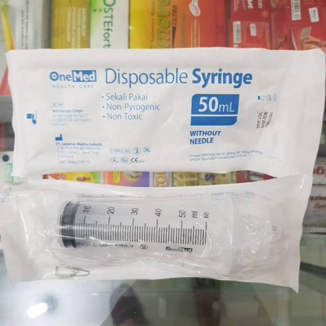 OneMed Syringe / Spuit 50ml wo Needle per pcs