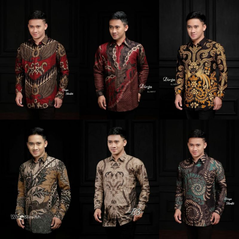 Batik Pria Kemeja batik Lengan Panjang M L XL XXL terlaris