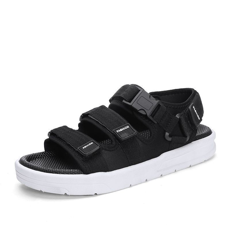 sepatu sandal pria hitam kasual Sendal pria Gunung sandal cowok kekinian import fashion trendi gaya-1903 PUTIH HITAM