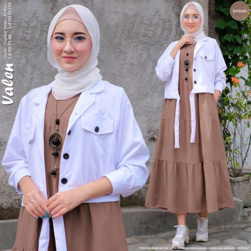 Fashion Muslim,  Pakaian Wanita, Fashion Wanita, Midi Dress, Valen Midi Set