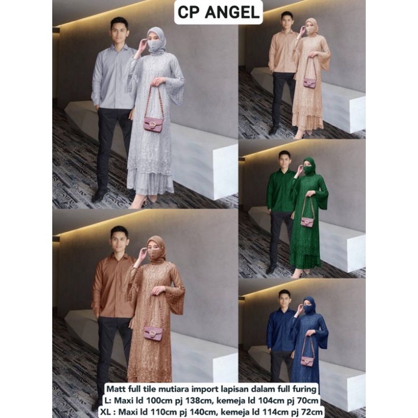 Feodora/Pasangan Muslim Gamis/Couple Angel / baju pasangan syar'i / setelan couple / pakaian wanita / pakaian couple model terbaru / dress brukat import (GOOD QUALITY)