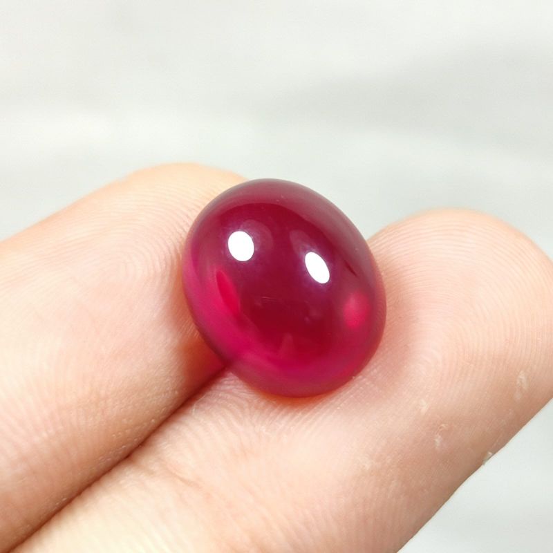 BATU RUBY MERAH SIAM MODEL CUTTING OVAL POLOS