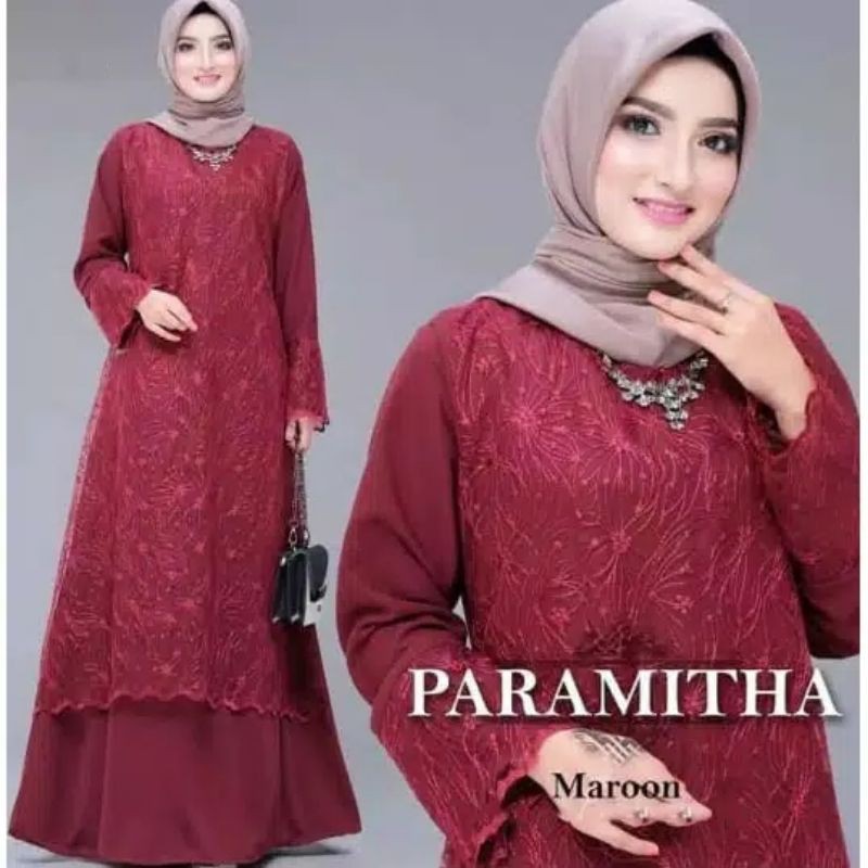 Paramitha dress baju gamis pakaian wanita fashion muslim