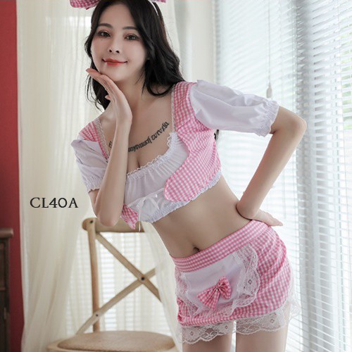 [READY STOCK] BAJU TIDUR WANITA LINGERIE SEXY LINGRERIE PELAYAN SEXY CL40A