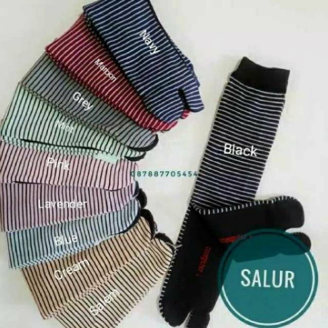 [OPEN RESELLER] KAOS KAKI JEMPOL MOTIF STRIPE SALUR