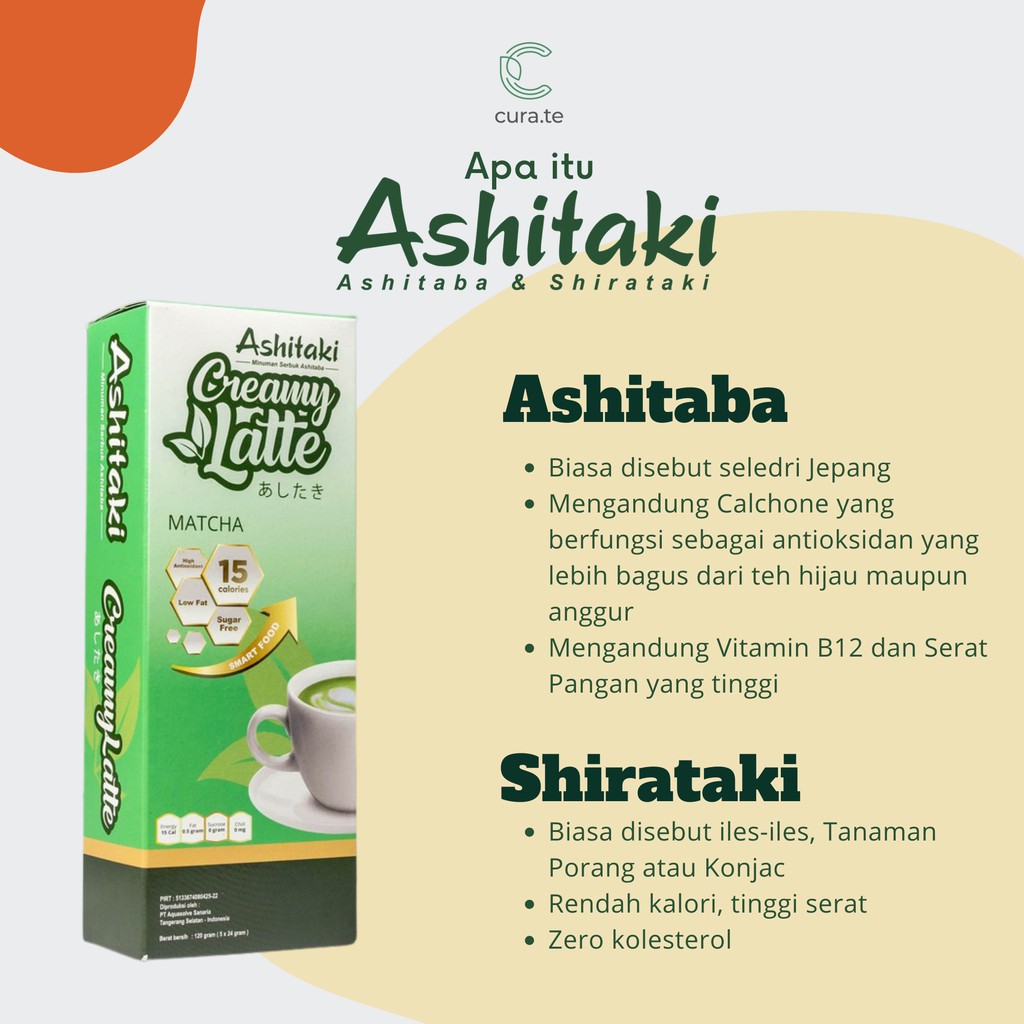 ASHITAKI CREAMY LATTE MINUMAN DIET RENDAH KALORI | MINUMAN BUBUK ANTIOKSIDAN STEVIA