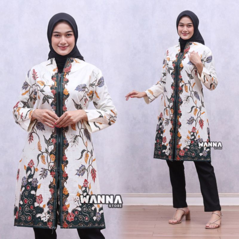 GROSIR TUNIK BATIK SALSA ZIPPER MODERN / TUNIK BATIK GARUDAYANA UNGGUL JAYA