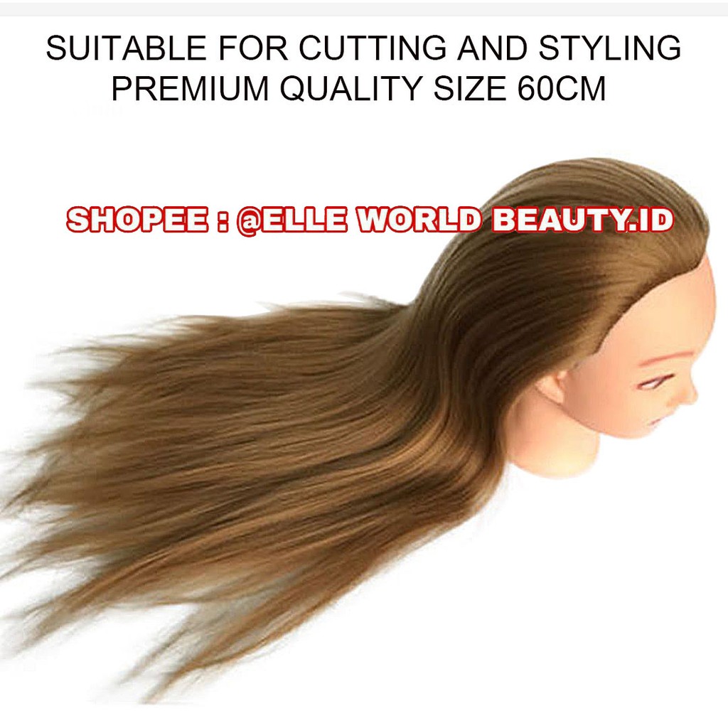 Jual MANEKIN KEPALA PATUNG RAMBUT SINTETIS UNTUK LATIHAN BELAJAR POTONG