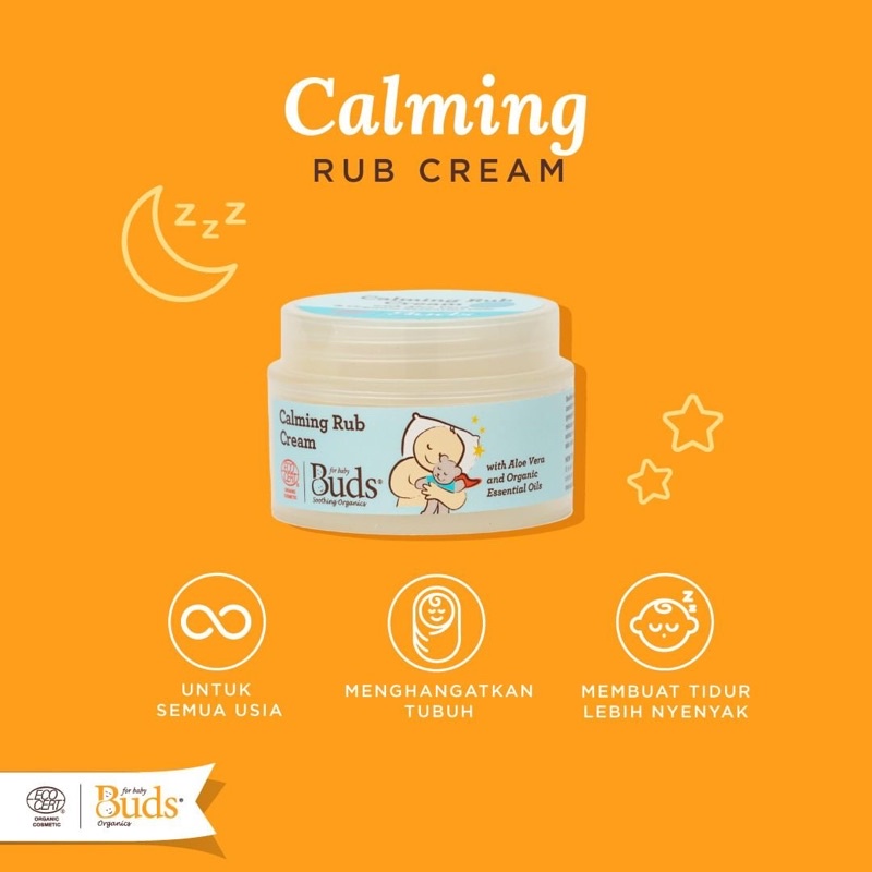 Buds organics calming rub cream - krim perawatan bayi | baby cream |