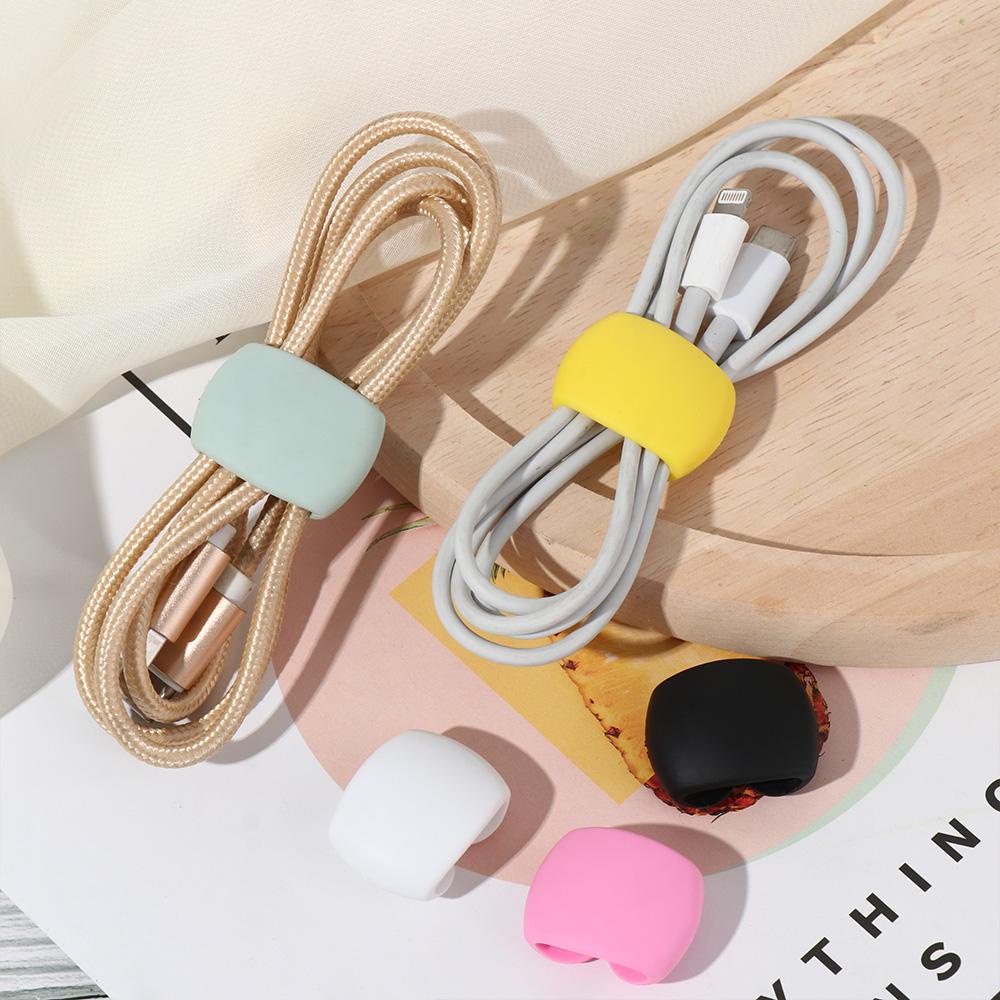 Top 2pcs Klip Kabel Desktop Silicone Organizer Clamp Wires Management Fastener Buckle Line Fixer Holder