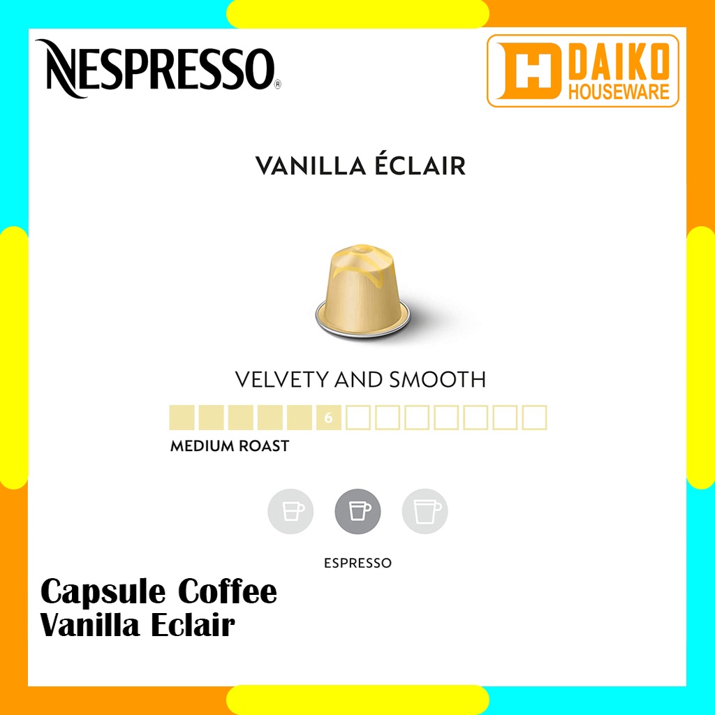 Capsule Nespresso Vaniglia Vanilla Eclair Original Nestle 1 Pack- Coffee Barista Creation Kopi Kapsul Expired Panjang