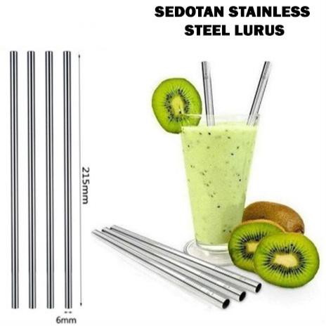 PA Sedotan Stainless Steel Lurus Eco Friendly Reusable Stain Less Straw / PR027