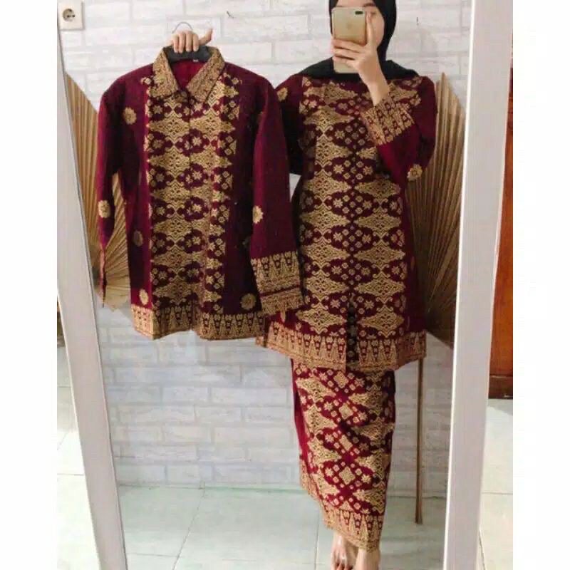 Set Kurung Motif Songket Palembang Jumbo Couple Songket Kurung Palembang Terbaru Jumbo