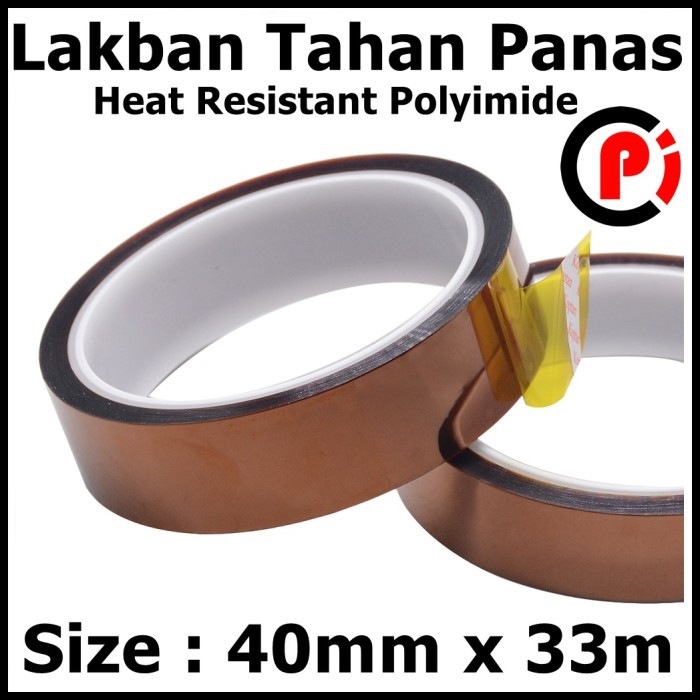 Lakban Tahan Panas Tape Heat Resistant Polyimide Adhesive 40mm x 33m