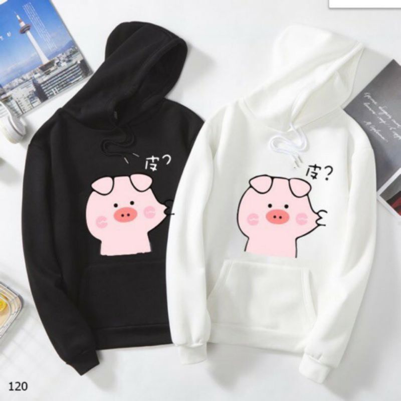 S - XXXXXL(6XL) Hoodie KISS PIG Bigsize OVERSIZE Jaket Wanita Pria Cartoon 5XL 4XL 3XL 2XL XL L Jumper Jacket Korean Harajuku Style Jumbo Hijau Matcha