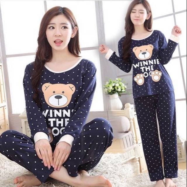 VS GG - piyama tidur navy bear polka - konveksi tanah abang