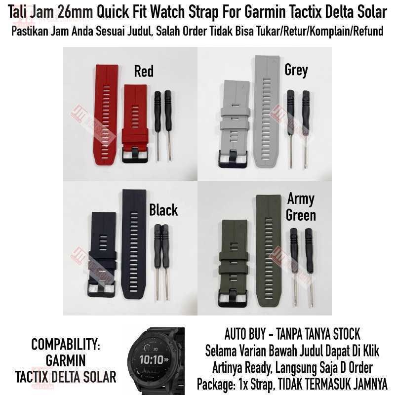 FQQ Watch Strap For Garmin Tactix Delta Solar - Tali Jam 26mm Quick Fit