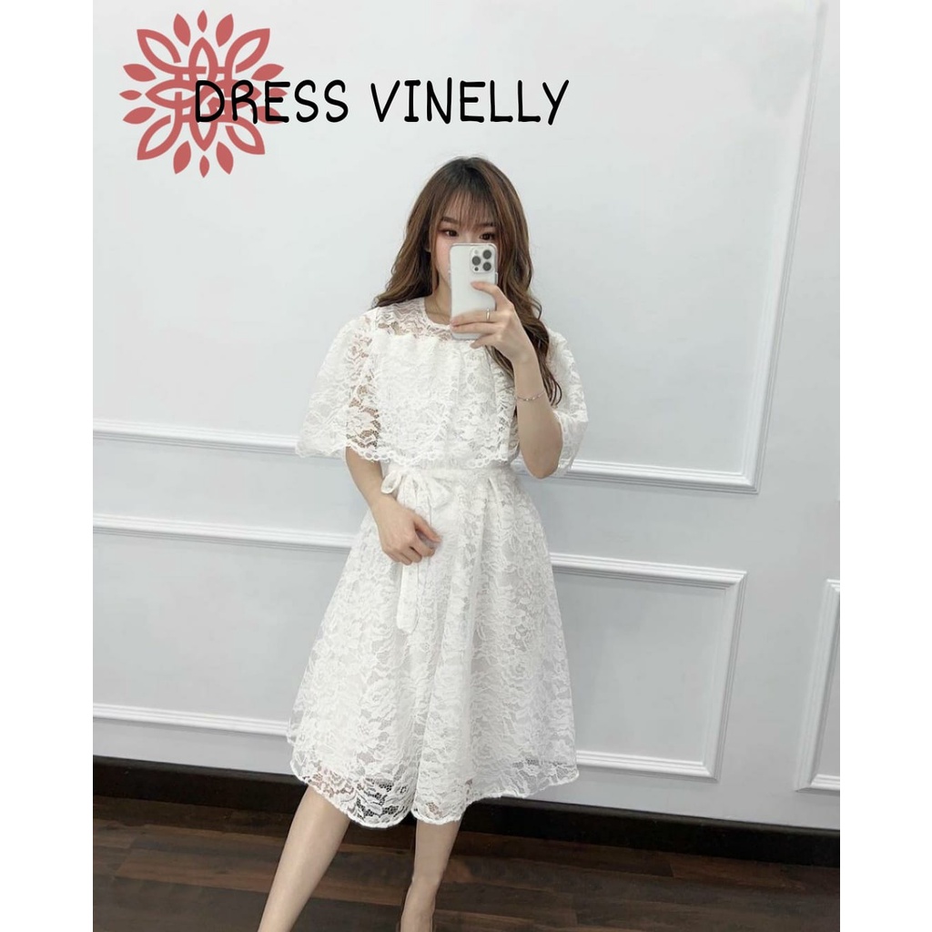 PCS DRESS VINELLY 2 UKURAN L XL FASHION PAKAIAN WANITA BAHAN BRUKAT ED