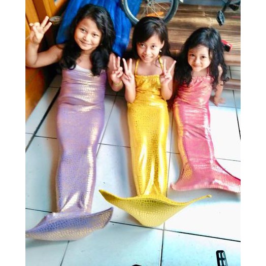  Baju  Renang  dress mermaid putri duyung mainan anak  