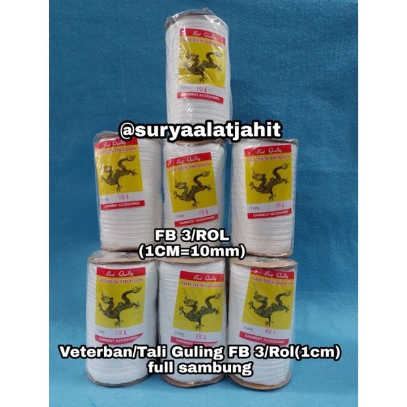 Veterban tali guling FB3/1cm golden dragon full sambung =rp.16.000/1Rol