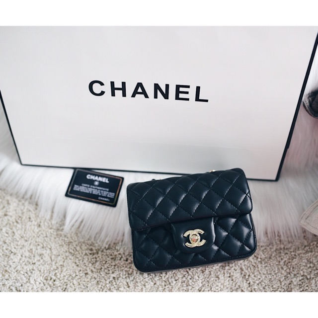 Chanel classic mini batam square lambskin flap bag