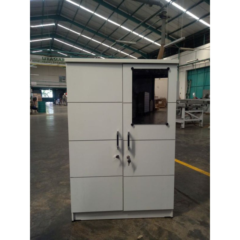 LEMARI PAKAIAN KAYU PINTU 2 KACA GOSEND