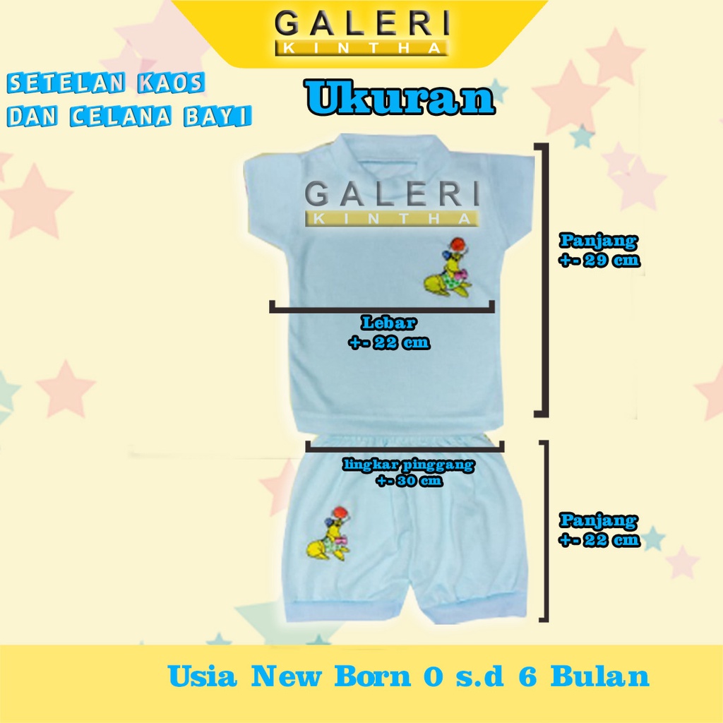 Setelan Baju Bayi Laki laki Newborn Lengan Pendek