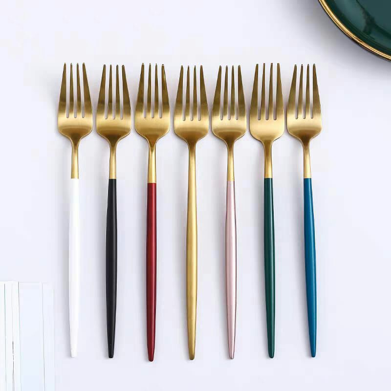 [1pc]Garpu High Quality Luxury Gold Plated Alat Makan Mewah / Alat Set Makan garpu Korea Cantik Mewah Stainless Garpu  Sendok Anti Karat