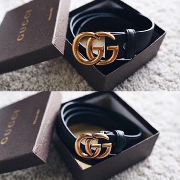 Ikat pinggang gucci 2 cm & 3 cm gesper GG sabuk kulit wanita