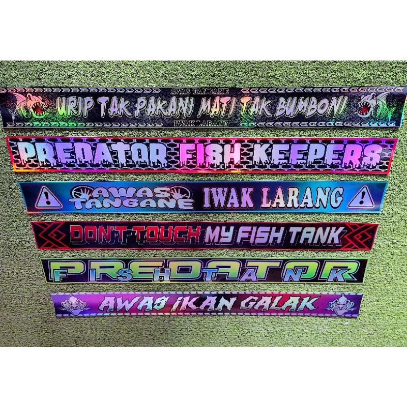 STIKER AKUARIUM IKAN GALAK HOLOGRAM