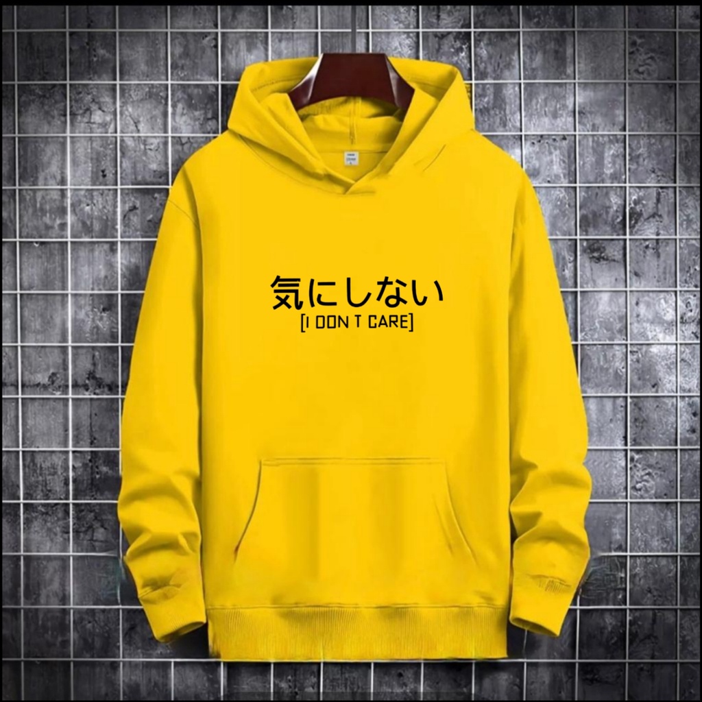 SWEATER HOODIE TULISAN JEPANG I DONT CARE / HOODIE MURAH / HOODIE PRIA DAN WANITA / UNISEX / HOODIE PRINTING