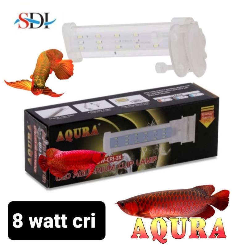 AQURA ASP 8WAT CRI LAMPU JEPIT LAMPU AQUARIUM AQUASCAPE