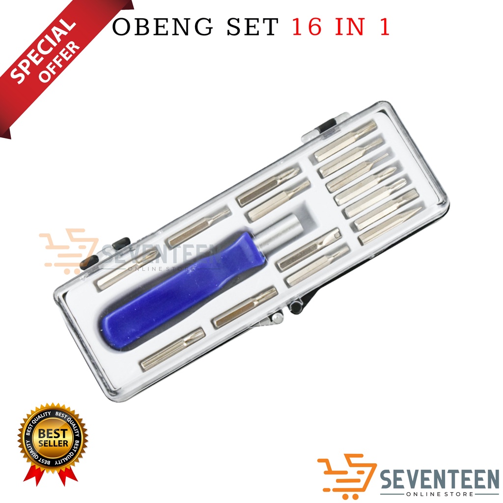 SEVENTEEN OBENG SET 16PCS UNIVERSAL OBENG SET MINI ELEKTRONIK OBENG TUKANG MULTIFUNGSI OBENG ANDROID PC