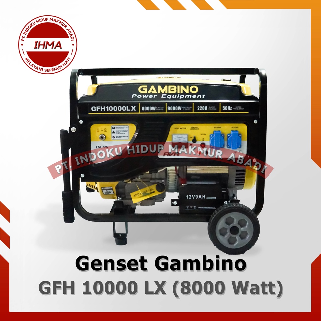 Gasoline Generator Genset Listrik Bensin Gambino GFH 10000 LX