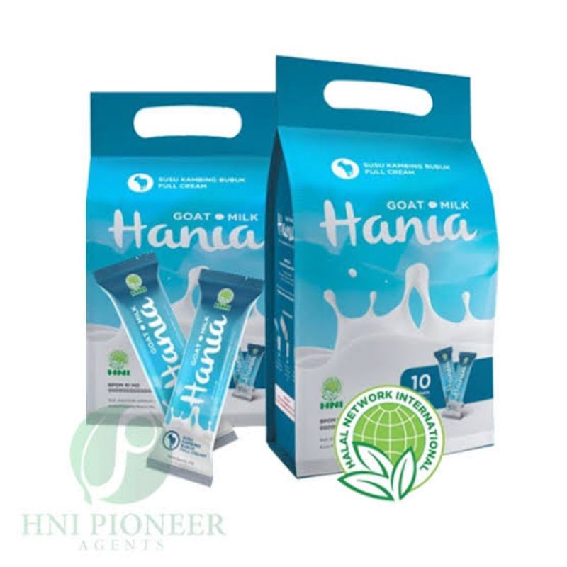 

SUSU KAMBING HANIA (FULL CREAM) - TANPA GULA - isi 10 Sachet - HNI HPAI