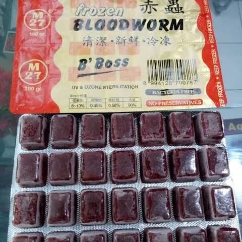 FROZEN BLOODWORM  CACING BEKU B'BOSS 100 GR