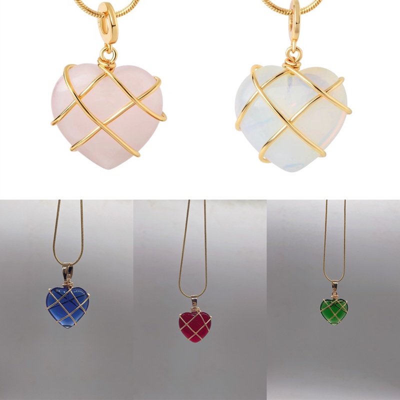 Kalung Rantai Gold 18K Liontin Hati Hias Cubic Zirconia Aksesoris Wanita
